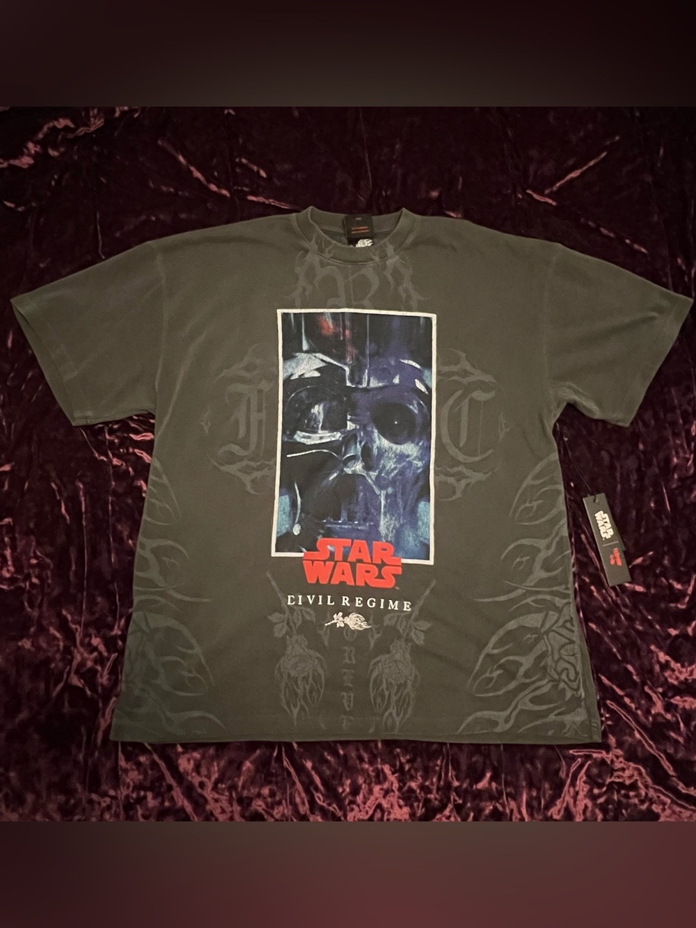 Star Wars Civil Regime Dark Grey Graphic Men's Tee Oversized Small